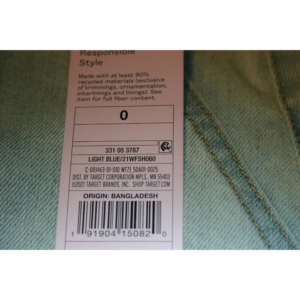Wild Fable jean shorts womens 0 highest rise cut off denim blue new